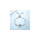 Pulseras de piedra natal de corazón  Color: 07 Jul - Rubí