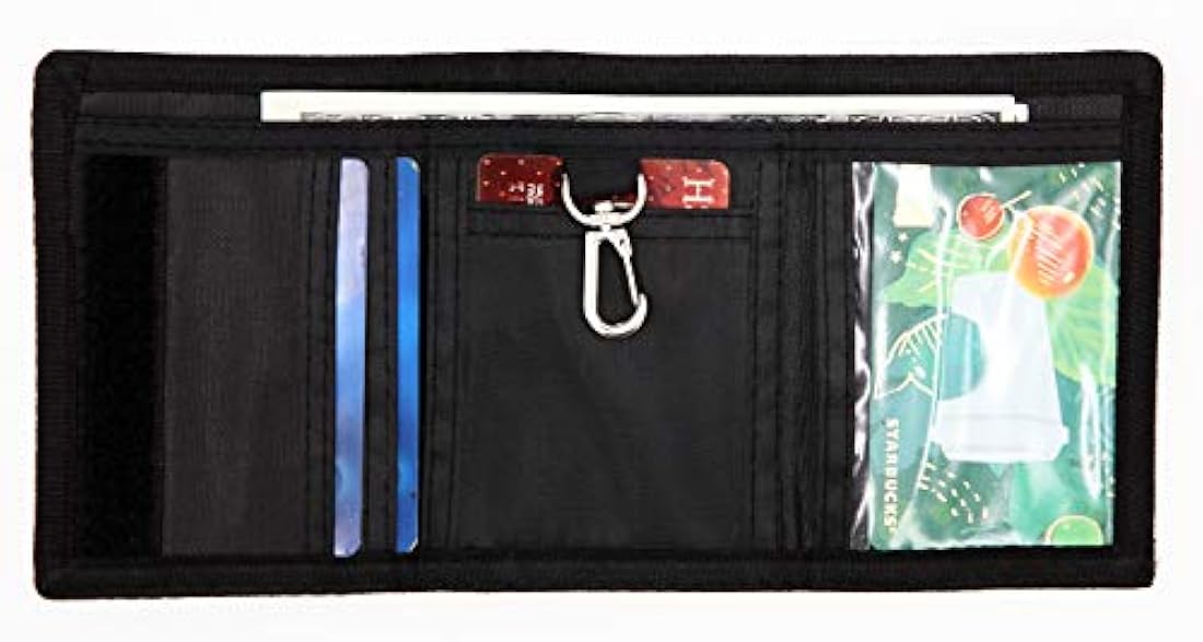 Cartera de nailon con tres pliegues para hombres