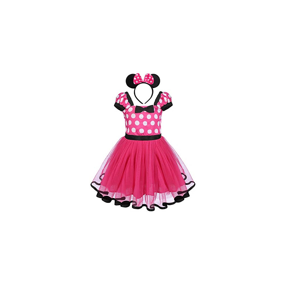 Disfraces de princesa con lunares rosado talla 2 años