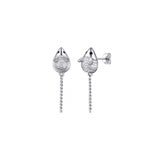Aretes colgantes de plata con diseño para mujeres