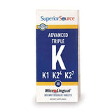 Superior Source Vitamina K1 K2 MK-4 MK-7 Sublingual – Menaquinona 4 500 mcg, Menaquinona 7 50 mcg Disolver instantáneamente tabletas – Vitaminas K2 Disolubles – 30 unidades