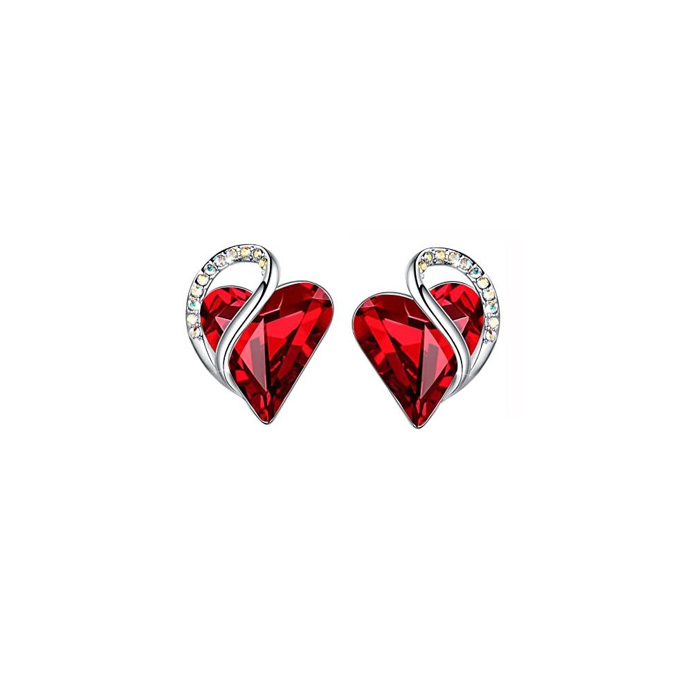 Aretes con forma de corazón infinito y piedra natalicia