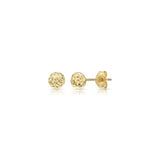 Aretes de tuerca de oro amarillo con corte de diamante