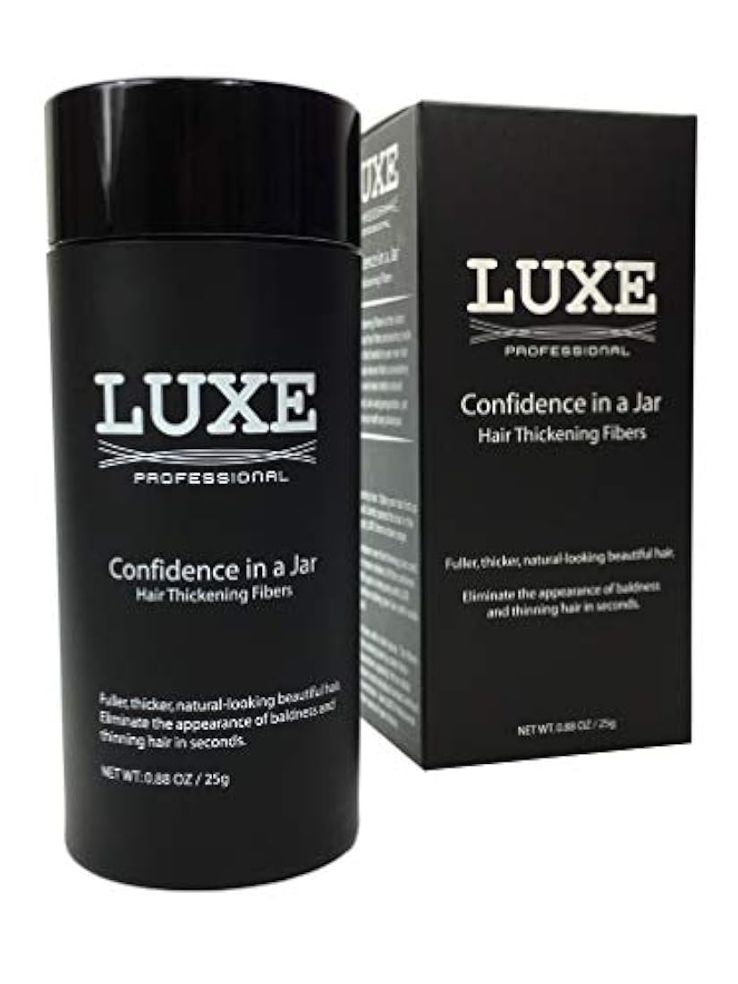 Luxe Thickening de pelo fibras con Queratina Natural – 2 Meses suministro de confianza en un frasco. Múltiples Colores disponibles., Café Oscuro