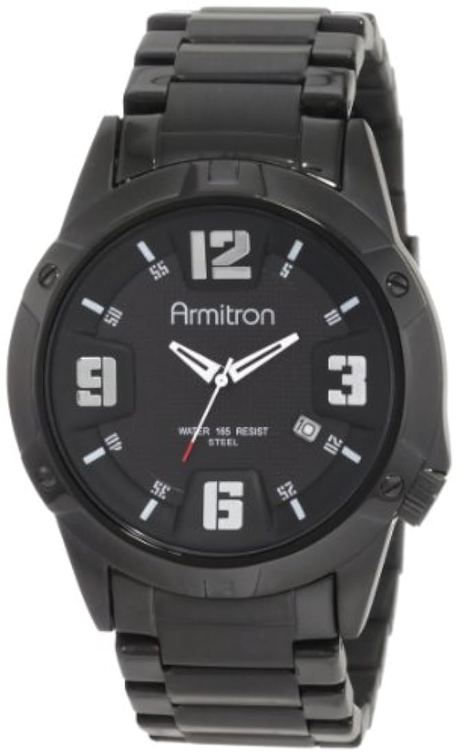 Armitron 204692BKTI reloj de vestir con esfera negra y acero inoxidable chapado