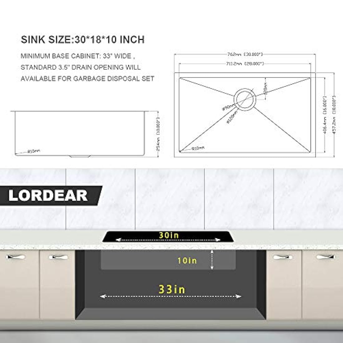 Fregadero de cocina Lordear