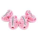 Zunea Sandalias de malla transpirable para perro, antideslizantes, protectores reflectantes ajustables para niñas, para mascotas, perros, gatos, cachorros, color rosa, 1#