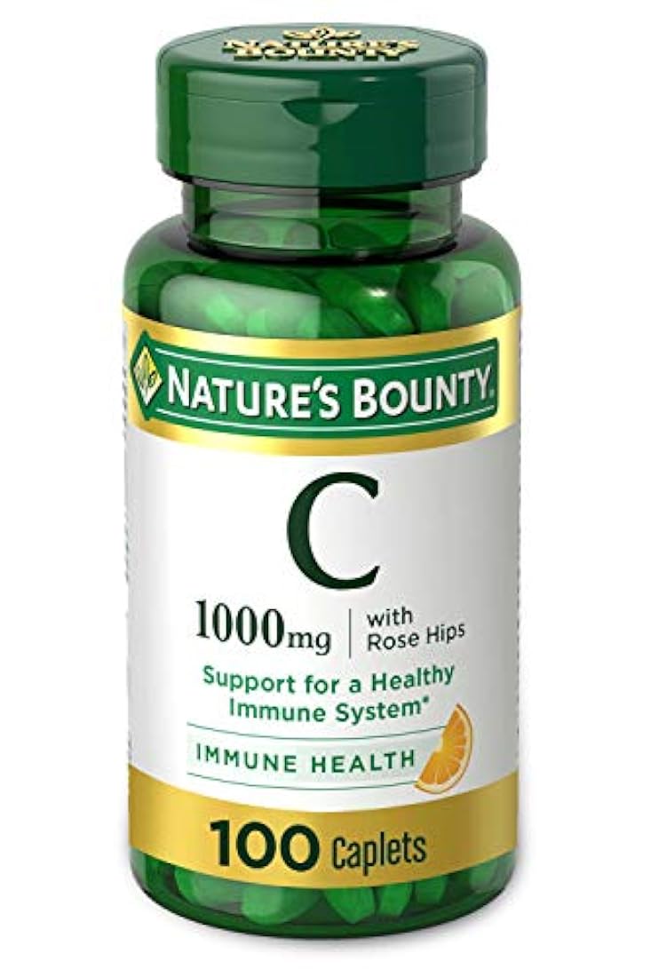 Vitamina C + rosa caderas por Nature 's Bounty. La vitamina C es una vitamina líder para el apoyo inmunológico de 1000 mg, 100 cápsulas recubiertas.