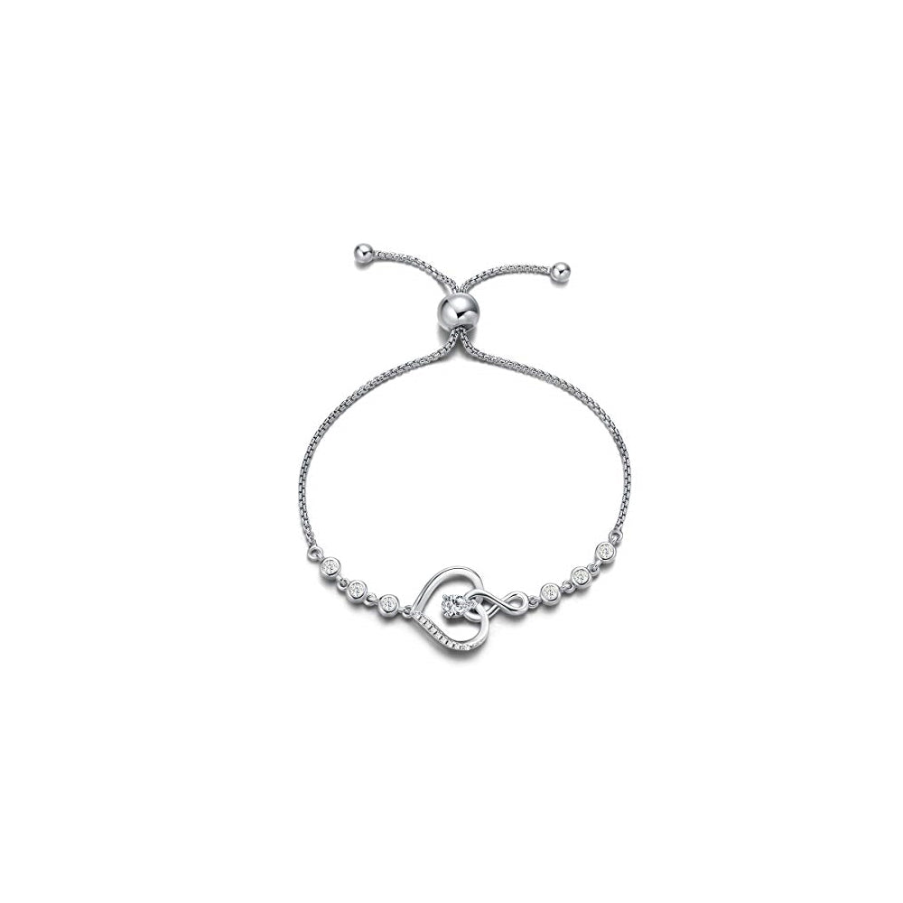 Pulseras Plata de ley Diamante simulado AGVANA para madres
