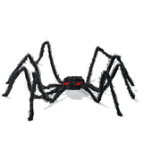 Prextex, grande, de 4 pies. Araña peluda y negra/tarántula con ojos led para Halloween, decoración para lugar embrujado, la mejor decoración para Halloween