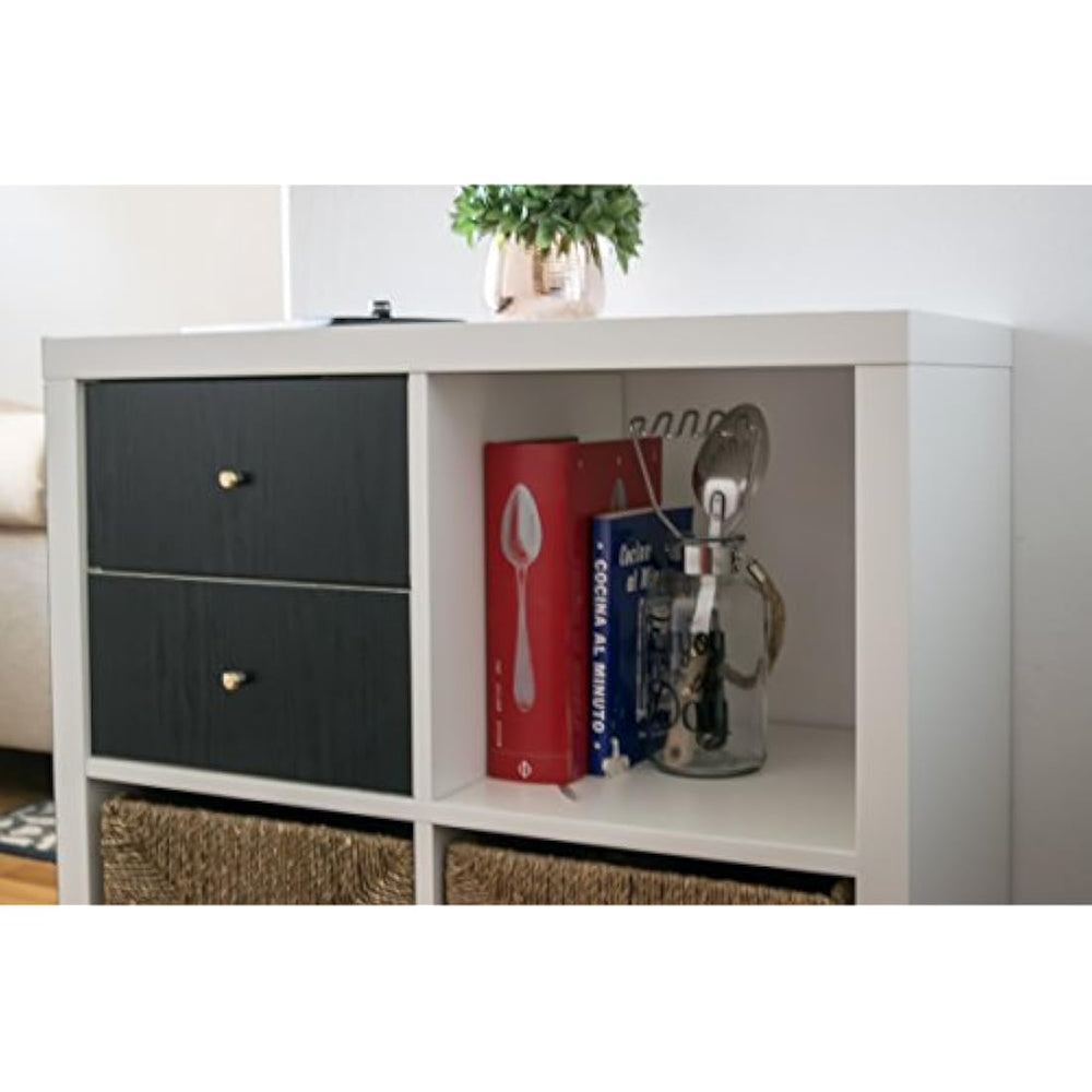 Película decorativa autoadhesiva madera negra de 17 x 78