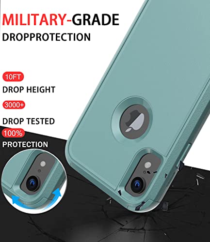 Diverbox Funda para iPhone Xr [a prueba de golpes] [a prueba de gotas] [a prueba de polvo], resistente funda de protección para Apple iPhone XR (verde pino)