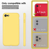 DTTOCASE - Funda para iPhone SE 2022/2020, iPhone 8, iPhone 7, funda de silicona líquida para iPhone SE 8 7 de 4.7 pulgadas, funda protectora colorida suave y sedosa para niñas y mujeres, color amarillo