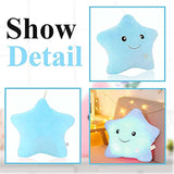 Peluche tipo Cojín con luz LED de estrella azul, de 14.0in