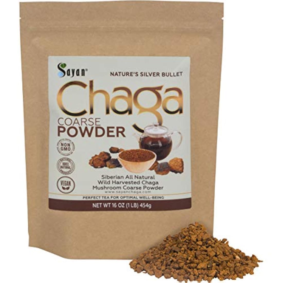 Siberian Raw Chaga Powder - Té súper antioxidante