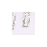 Aretes largos con diamantes de imitación rectangulares