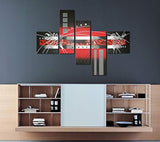Wieco Art - Lienzo decorativo pintado a mano, 5 unidades