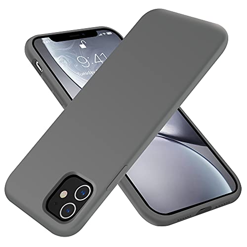 OTOFLY Funda para iPhone 11, ultra delgada, de gel de silicona líquida con protección completa antiarañazos, a prueba de golpes, compatible con iPhone 11 (gris espacial)
