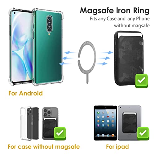 Magsafe - Cartera de piel compatible con iPhone 12/13 Mini/Pro/Max, tarjetero RFID con imán MagSafe, negro (Camouflage Black)