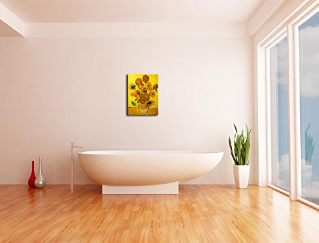Wieco Art HD Prints Jarrón con quince girasoles de Van Gogh