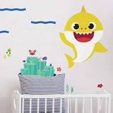 Adhesivos gigantes para pared diseño de tiburón amarillo
