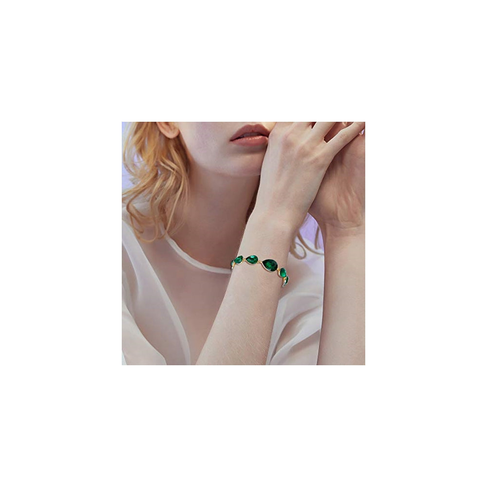 Pulseras y tobilleras de lágrima de cristal para mujer
