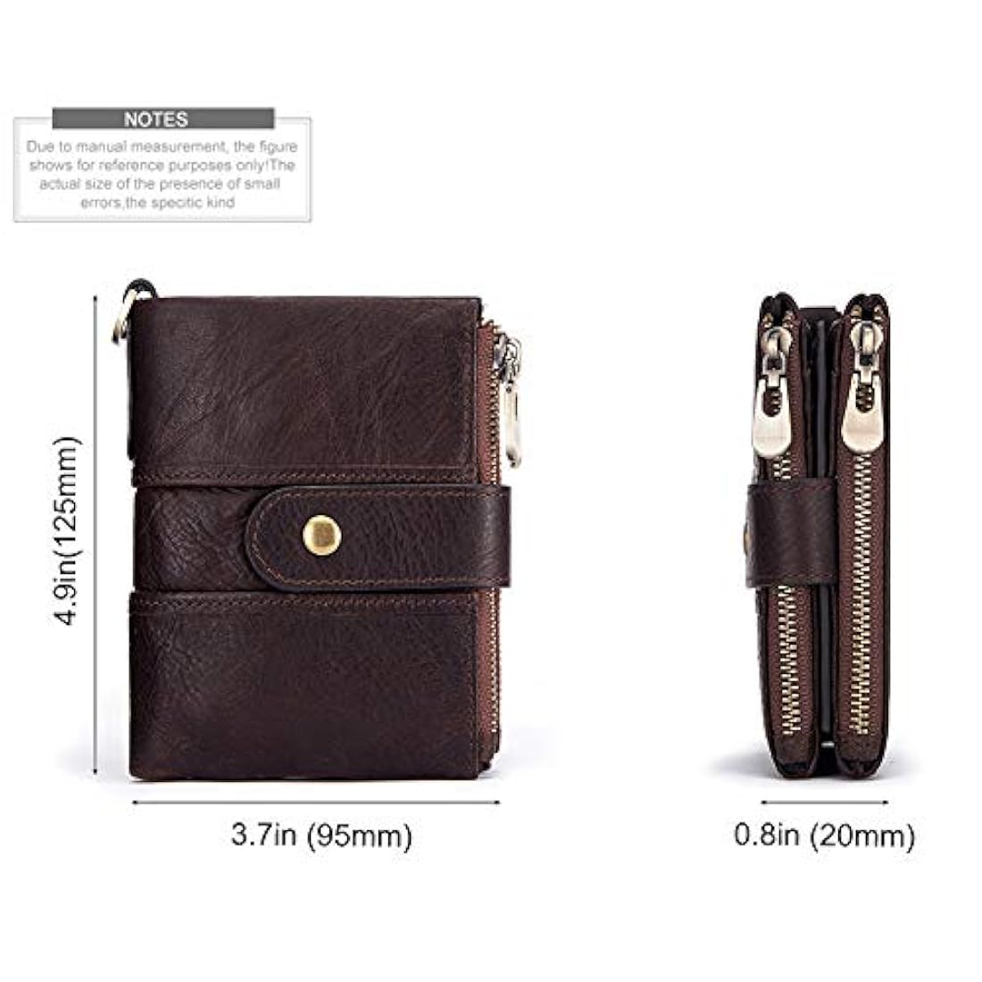 Boshiho billeteras de piel real RFID bloqueo bifold  hombres
