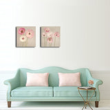 Lienzo mural de pintura artística moderna con flores rosadas