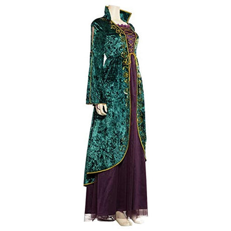 Disfraces Vestido de terciopelo verde Winifred para mujer