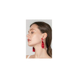Aretes de borla coloridos para mujer