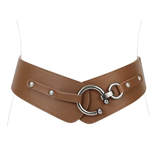 JASGOOD Cinturón elástico ancho de la cintura del estiramiento de la vendimia de la moda de las mujeres con la hebilla