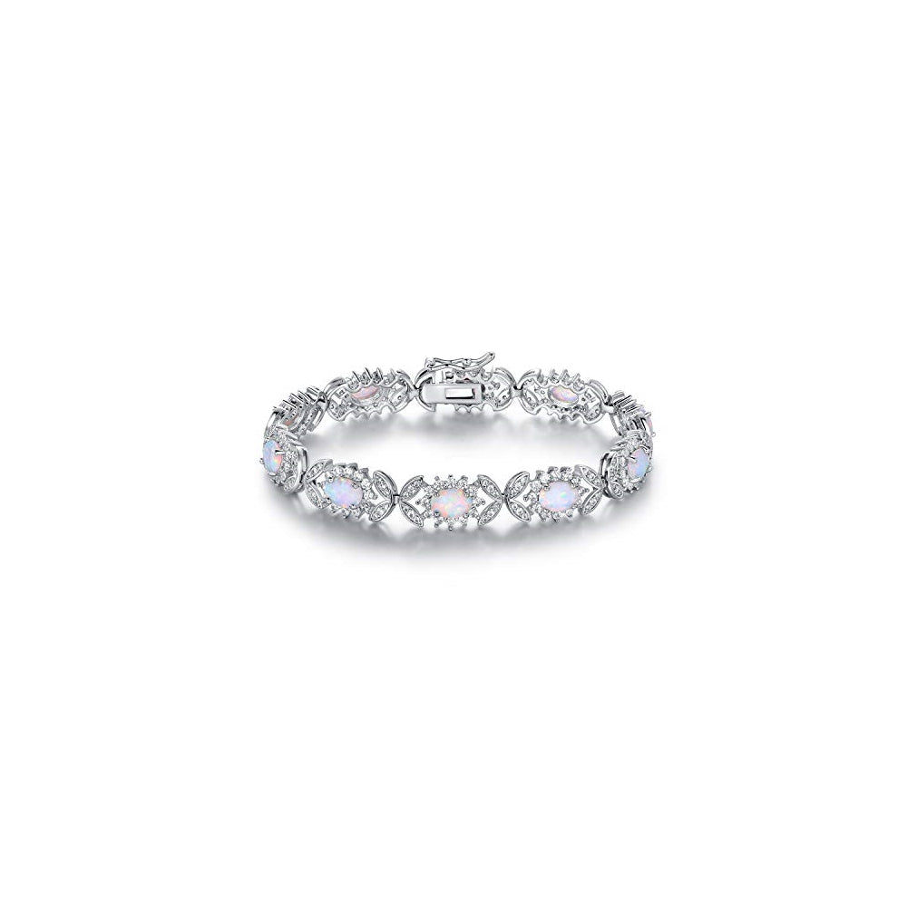 Pulseras y tobilleras de cuentas redondas de oro blanco