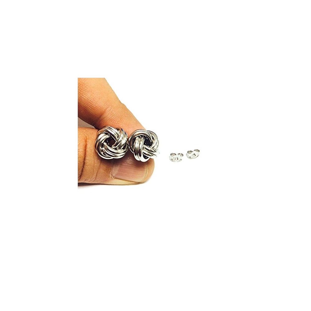 Aretes de plata con acabado de rodio para mujeres