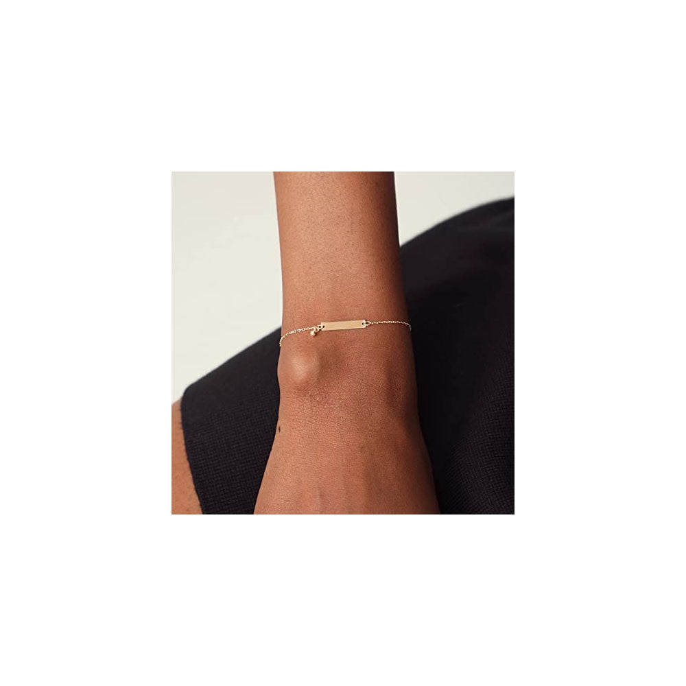 Pulseras ajustable de oro macizo de 14 quilates con cadena
