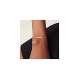 Pulseras ajustable de oro macizo de 14 quilates con cadena
