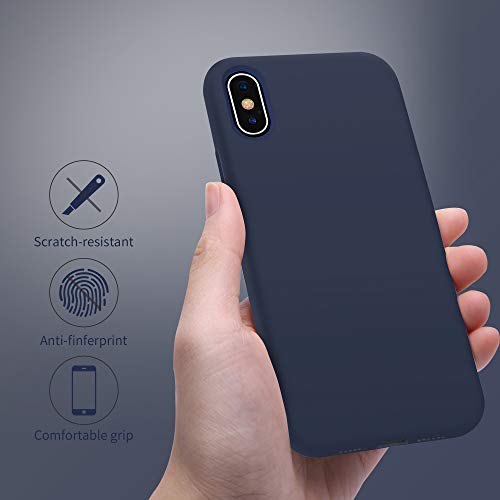 OTOFLY - Funda protectora de goma de silicona suave de alta calidad, compatible con Apple iPhone X (solamente), color azul medianoche