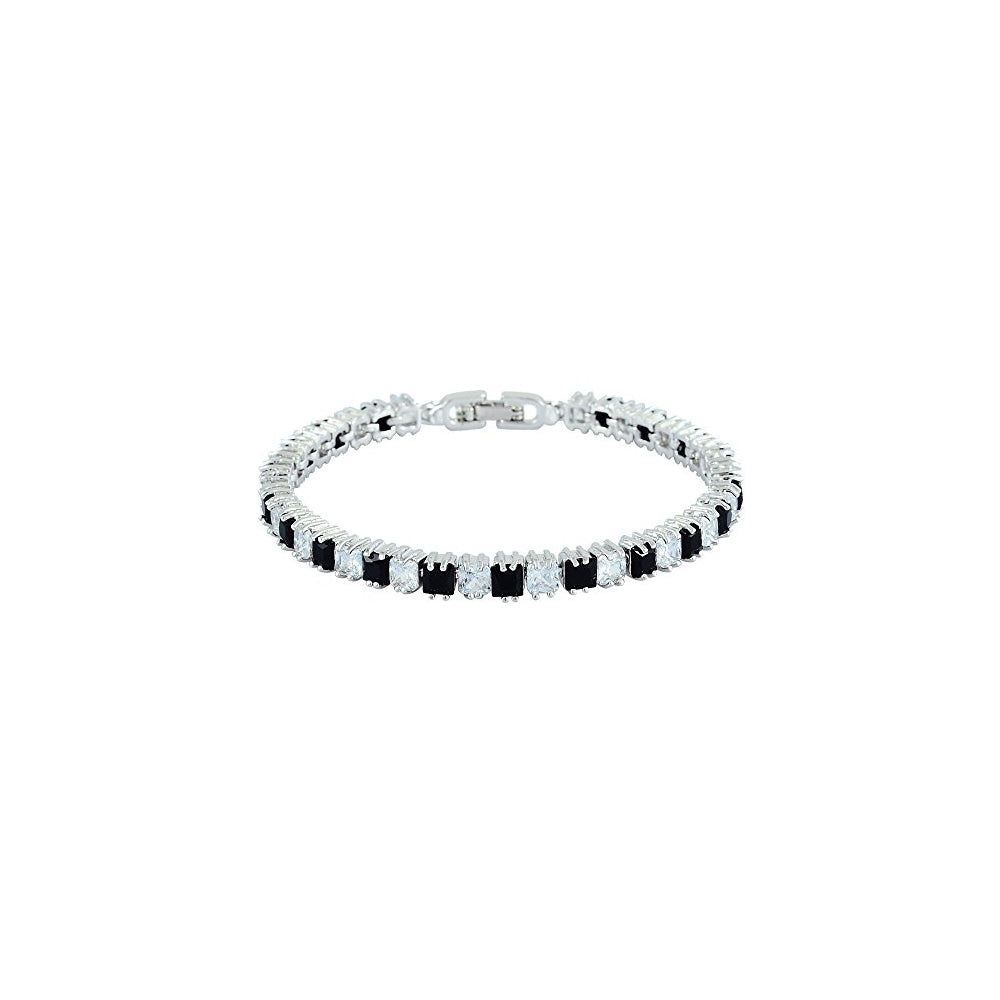 Pulseras y tobilleras de tenis chapada en oro blanco