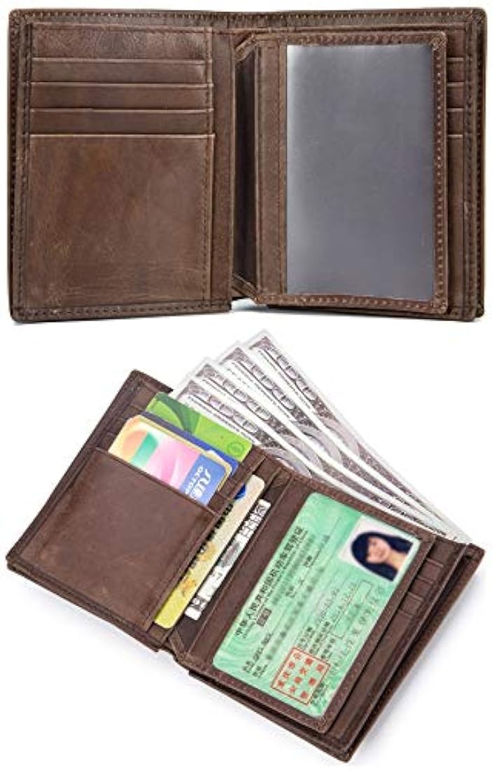 BilLCAPTAIN billetera de cuero genuino para hombres