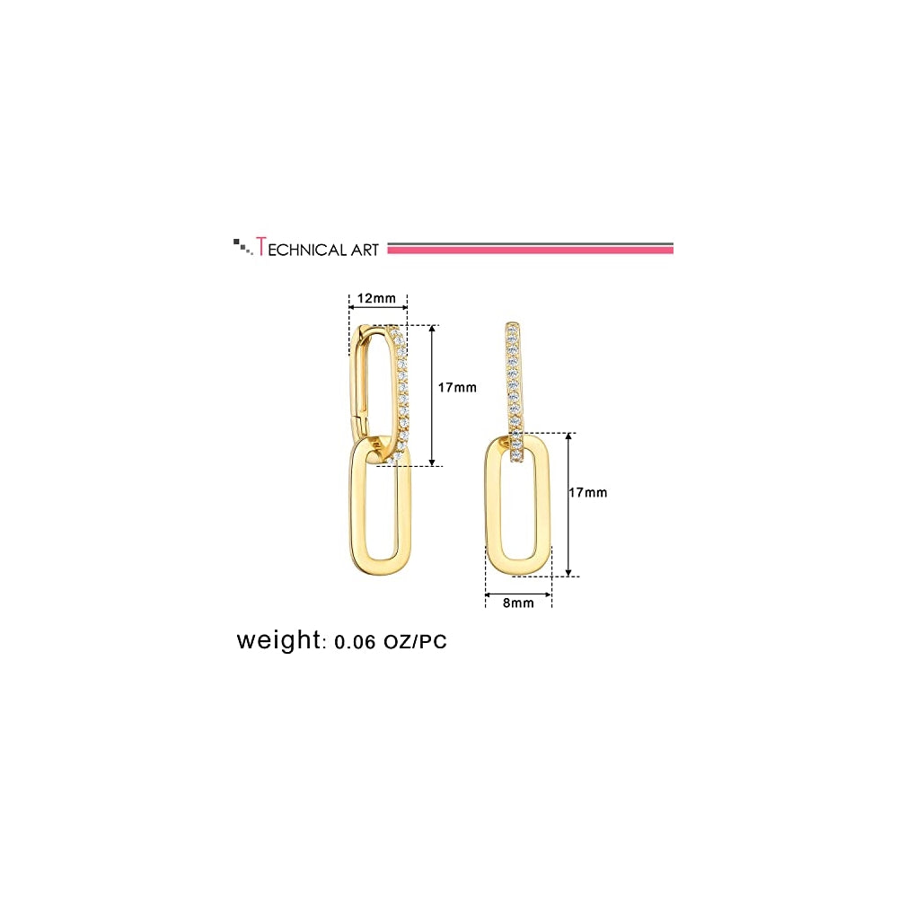 Aretes de aro de oro de 14 quilates para mujer convertibles