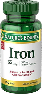 Nature's Bounty hierro, 65 mg(Sulfato de hierro, 325 mg), B000GG6F3E, 1, 1
