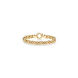 Pulseras italiana de oro de 18 quilates sobre plata de ley