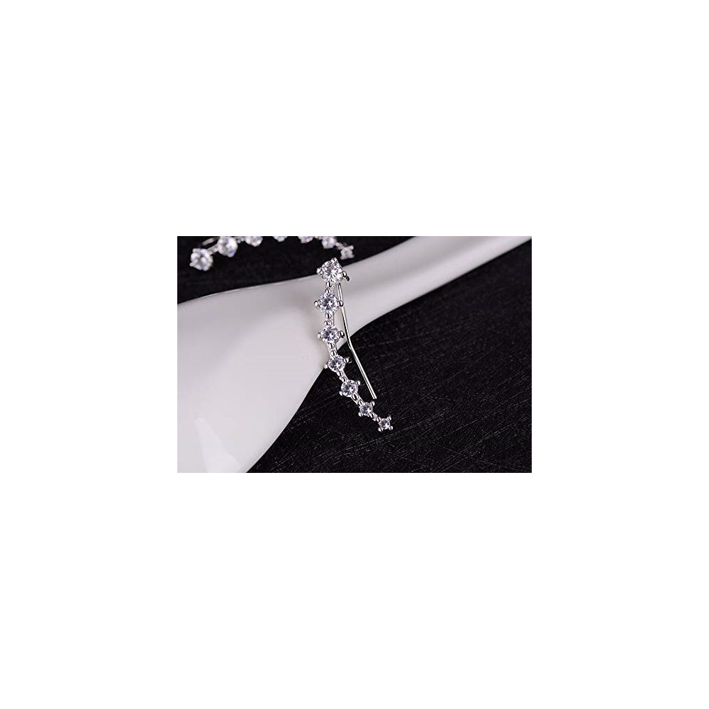 Aretes de 7 cristales de plata hipoalergénicos para mujeres