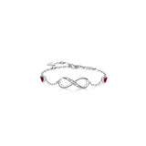 Pulseras de plata de ley 925 para mujer con símbolo de amor