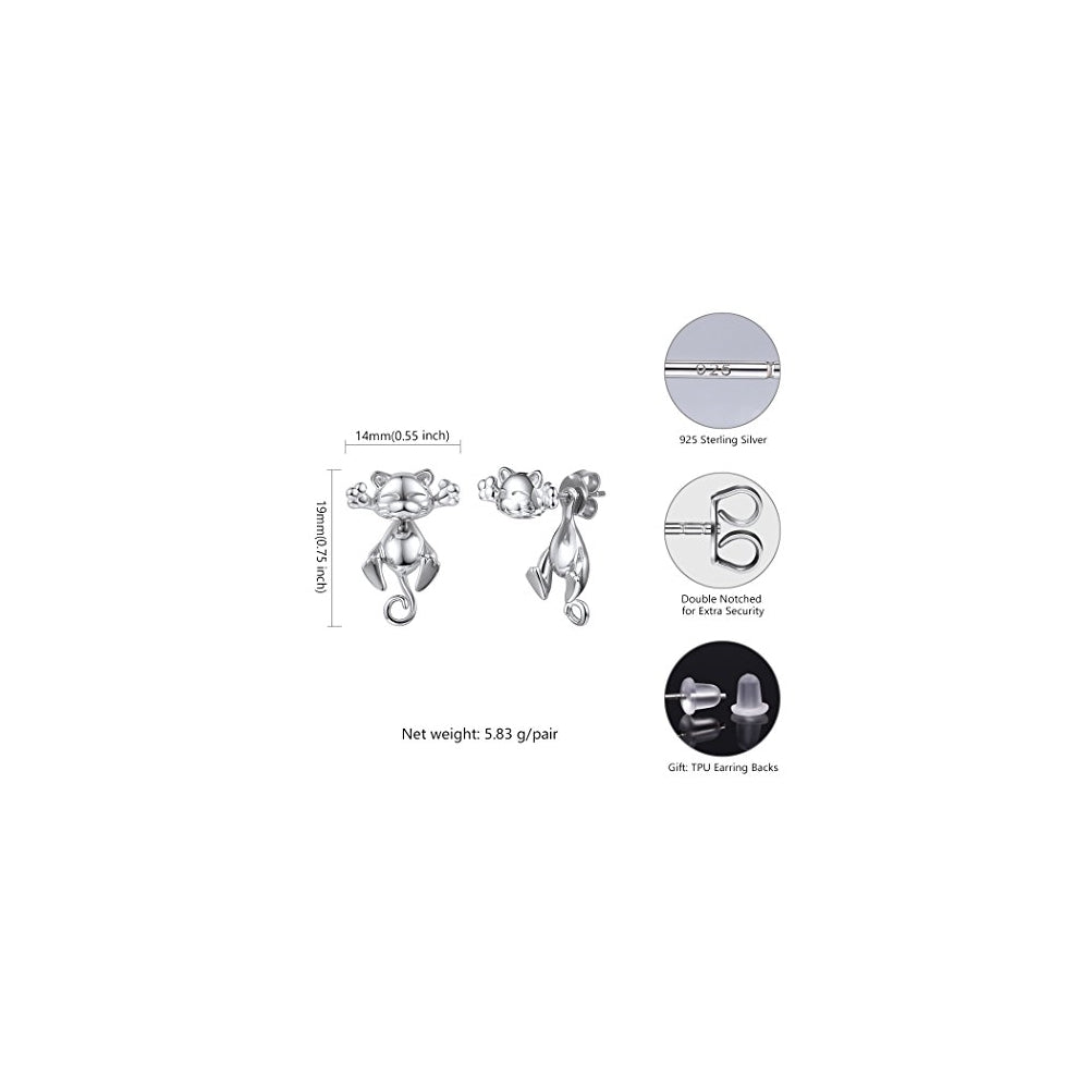 Aretes de plata con diseño para mujeres