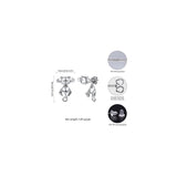 Aretes de plata con diseño para mujeres
