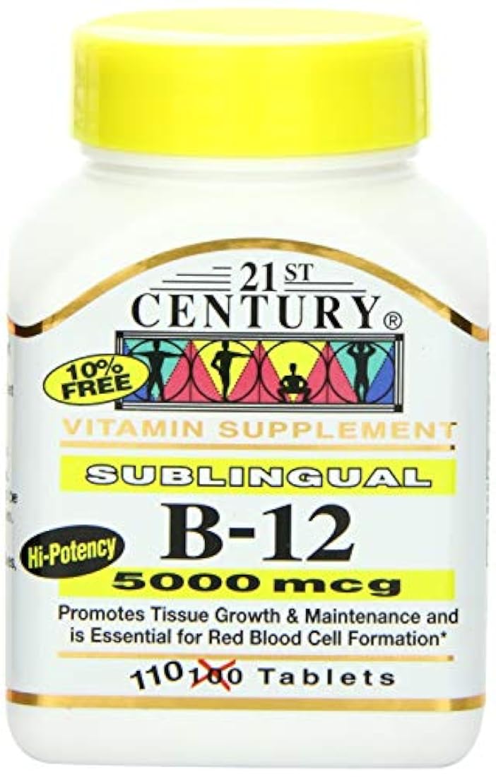 Siglo XXI B-12 5000 mcg Sublingual Tablets, 110-count, paquete de de 2, 2