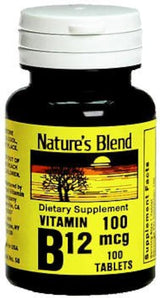 Mezcla de la naturaleza Vitamina B12 100 mcg pastillas – 100 ct, 2 unidades)