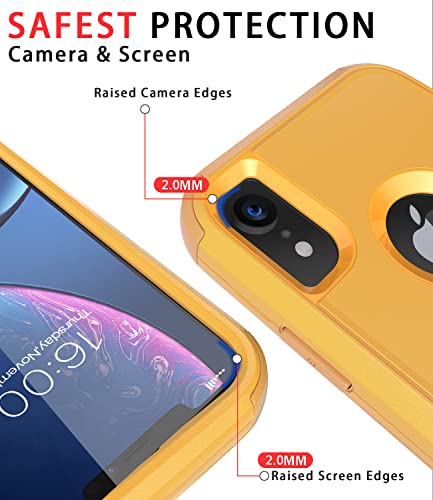Diverbox Funda para iPhone Xr [a prueba de golpes] [a prueba de polvo], funda de protección resistente para Apple iPhone XR (amarillo)