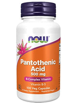 AHORA Alimentos Ácido Pantoténico 500mg, 100 Cápsulas (Paquete de 1)