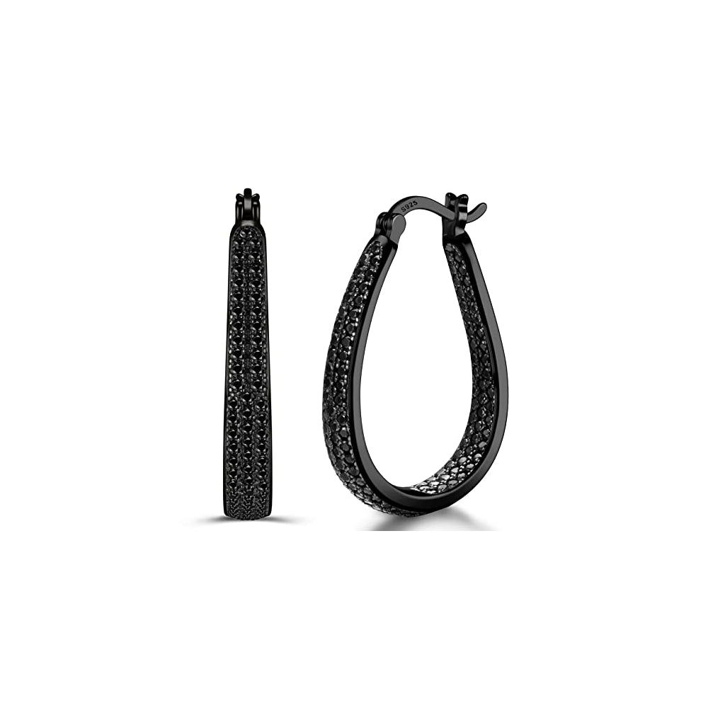 Aretes de argolla con varilla de plata  para mujer